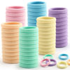 Picture of 100 Pcs Thick Seamless Spring Hair Ties, Ponytail Holders Hair Accessories No Damage for Thick Hair (Spring Colors)