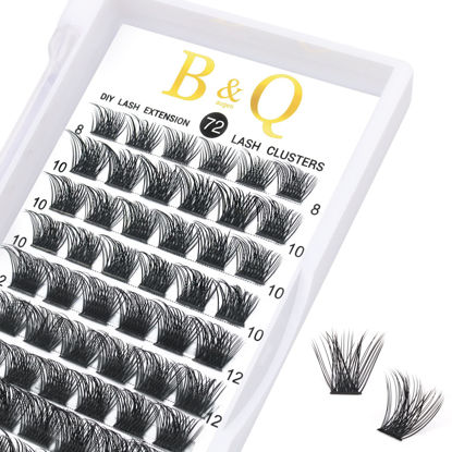 Picture of Lash Clusters DIY Eyelash Extensions 72 Clusters Lashes C D Curl B&Q LASH Mega Volume Individual Lashes Eyelash Clusters Extensions Individual Lashes Cluster DIY at Home (NM-C-8-16MIX)