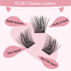 Picture of Cluster Lashes 72 Pcs Lash Clusters DIY Eyelash Extension Eyelash Clusters Individual Lashes D-8-16mix Thin Band Easy to Apply at home Lashes(First Glance,D-8-16mix)