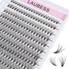 Picture of Cluster Lashes 240pcs 20D DIY Eyelash Extension D Curl Long Individual Lashes Mixed Tray Faux Mink Lash Clusters Extensions 0.07 0.10 Black (20D-0.07D-9-16mm)