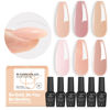 Picture of Beetles Gel Nail Polish Jelly Gel 6 Colors Builder Nail Gel 8 in 1 Strengthener Gel Sheer Peach Clear Builder Nude Pink Hard Gel Extension Base Nail Gel False Nail Tips Glue for Nail Art Design Women Gift