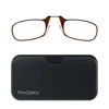 Picture of ThinOptics Universal Pod Rectangular Reading Glasses, Brown Frames/Black Case, 2 x + 2