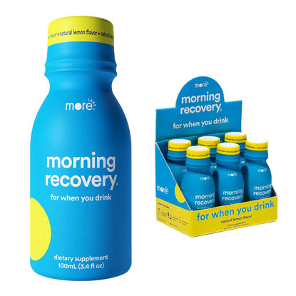 Picture of Morning Recovery Electrolyte, Milk Thistle Drink Proprietary Formulation to Hydrate While Drinking for Morning Recovery, Highly Soluble Liquid DHM, Original Lemon, Pack of 6