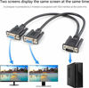 Picture of SAISN VGA Y Splitter Cable, VGA 1 Male to VGA 2 Female Adapter Cable Dual VGA Monitor Y Cable for Screen Duplication - 1 Feet, Black (No Screen Extension)