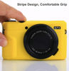 Picture of Yisau G7X Mark II Case III Camera Silicone Ultra-Thin Lightweight Rubber Soft Bag Cover for Canon PowerShot + Microfiber Cloth (Yellow)