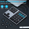 Picture of Wireless Number Pad for Laptop, Acedada Aluminum Bluetooth Number Pad, 35 Keys USB C Rechargeable, Multi-Devices Bluetooth 10 Key USB Numeric Keypad for Laptop, Mac, MacBook Air/Pro, iMac, Surface Pro