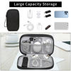 Picture of XQXA Electronic Organizer, Travel Cable Organizer Bag Pouch Electronic Accessories Carry Case Portable Water-Resistant Double Layers Storage Bag for Cable, Cord, Charger, Phone, Earphone Black