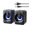 Picture of Computer Speaker USB Powered Speaker - Portable Mini Bluetooth Subwoofer with RGB Lights Volume Control 3.5mm AUX-in HiFi Stereo Sound Desk Audio System for PC Monitor Tablets Desktop Laptop Cellphone