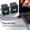 Picture of Computer Speaker USB Powered Speaker - Portable Mini Bluetooth Subwoofer with RGB Lights Volume Control 3.5mm AUX-in HiFi Stereo Sound Desk Audio System for PC Monitor Tablets Desktop Laptop Cellphone