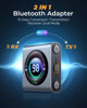 Picture of JOYROOM Bluetooth 5.3 Transmitter and Receiver 2 in 1 [LED Screen & Enhanced Dual Mics] Wireless Audio Adapter for Car/TV/Home Stereo/Headphone/Speaker/Airplane/Boat/Gym, AUX Bluetooth Adapter