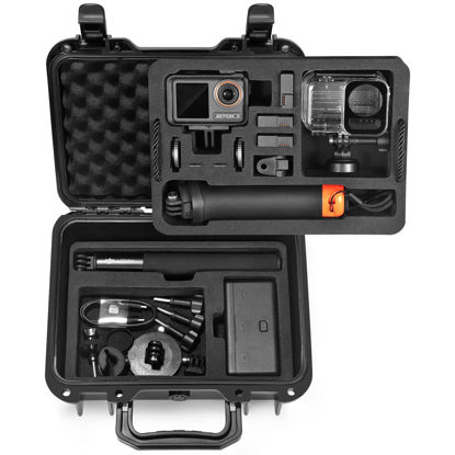 Picture of Lekufee Waterproof Hard Case Compatible with DJI Osmo Action 4/Osmo Action 3/Skiing Combo/Diving Combo/Travelling Combo/4K Action Camera and Accessories (Case Only)