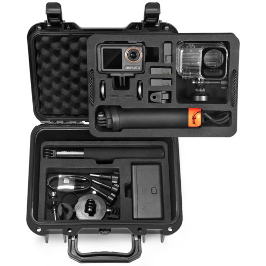 Picture of Lekufee Waterproof Hard Case Compatible with DJI Osmo Action 4/Osmo Action 3/Skiing Combo/Diving Combo/Travelling Combo/4K Action Camera and Accessories (Case Only)