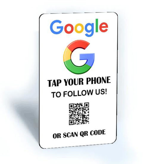 Picture of Tap and Share Contactless Sharing Smart NFC 'Follow Us' Google' Review Card + QR code