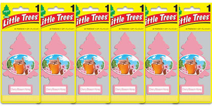 Picture of LITTLE TREES Car Air Freshener | Hanging Paper Tree for Home or Car | Cherry Blossom Honey | 6 Pack