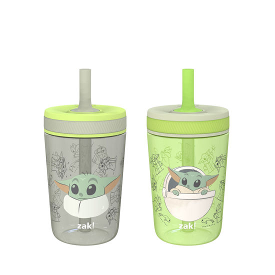 Picture of Zak Designs Star Wars The Mandalorian Kelso Toddler Cups For Travel or At Home, 15oz 2-Pack Durable Plastic Sippy Cups With Leak-Proof Design is Perfect For Kids (Baby Yoda, Grogu)