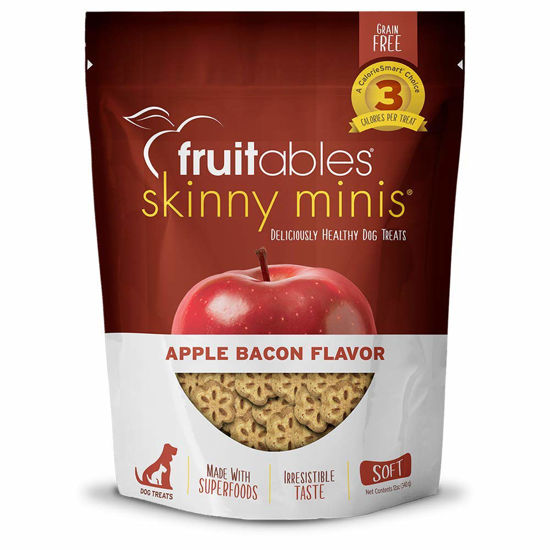 Picture of Fruitables Skinny Mini - Healthy Treats for Dogs - Low Calorie Training Treats - Free of Wheat, Corn and Soy - Apple Bacon - 12 Ounces