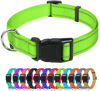 Picture of TagME Reflective Nylon Dog Collars, Adjustable Classic Dog Collar with Quick Release Buckle for Extra Large Dogs, Green, 1¼" Width