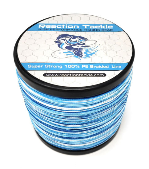 Reaction Tackle Braided Fishing Line Blue Camo 65LB 1000yd