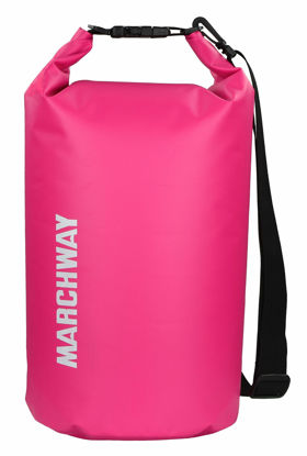 Picture of MARCHWAY Floating Waterproof Dry Bag 5L/10L/20L/30L/40L, Roll Top Sack Keeps Gear Dry for Kayaking, Rafting, Boating, Swimming, Camping, Hiking, Beach, Fishing (Pink, 40L)