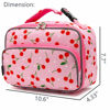 Picture of FlowFly Kids Lunch box Insulated Soft Bag Mini Cooler Back to School Thermal Meal Tote Kit for Girls, Boys,Cherry