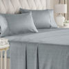 Picture of Queen Size Sheet Set - Breathable & Cooling Sheets - Softer Than Jersey Cotton - Same Look as Jersey Knit Sheets & T-Shirt Sheets - Deep Pockets - 4 Piece Set - Wrinkle Free - Heathered Blue - 4PC