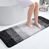 Picture of OLANLY Luxury Bathroom Rug Mat, Extra Soft and Absorbent Microfiber Bath Rugs, Non-Slip Plush Shaggy Bath Carpet Runner, Machine Wash Dry, Bath Mats for Bathroom Floor, Tub and Shower, 47x17, Black