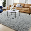 Picture of Light Gray Area Rug for Bedroom,4'X6',Fluffy Shag Rug for Living Room,Furry Carpet for Kids Room,Shaggy Throw Rug for Nursery Room,Fuzzy Plush Carpet,Rectangle,Cute Room Decor for Baby, Grey