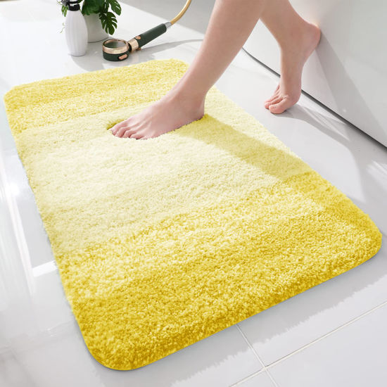 Extra Soft Microfiber Bath Rugs, Non-Slip, Quick Dry, and Machine Washable,  Perfect for Bathroom, Shower, and Tub, 24x16 In
