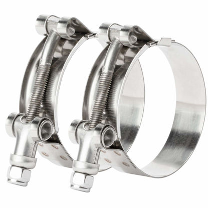 Picture of ISPINNER 2 Pack 3 Inch Stainless Steel T-Bolt Hose Clamps, Clamp Range 83-91mm for 3" Hose ID, Pack of 2