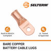 Picture of SELTERM 15pcs 2/0 AWG 1/4" Stud - UL Heavy Duty Battery Terminal Connectors, Bare Copper Battery Cable Lugs, 00 Gauge Wire Connectors, Electrical Battery Cable Ends, Ring Terminals Copper Lugs