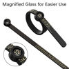 Picture of Ring Sizer 1-17 REIDEA Measuring Tool with Magnified Glass, Reusable Finger Size Gauge Jewelry Sizing Tool USA Rings Size (Black Sizer Gold Scale)