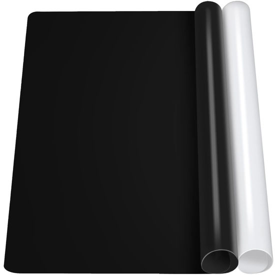 Picture of 2 Pack Silicone Mats for Resin, LEORBO 15.7"x 11.7" Silicone Sheets for Resin Molds Silicone, Silicone Mats for Crafts, Black Silicone Mat, Silicone Mat for Epoxy Resin, DIY Art Crafts, Black & White