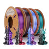 Picture of ERYONE Silk Dual Color Filament PLA 3D Printer 1.75mm +/- 0.03mm, Silk Coextrusion PLA Shiny Filament 0.25kg/Spools,4Pack(2.2lbs), Rose&Light Blue, Black&Red, Black&Green, Black&Purple