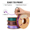 Picture of ERYONE Silk Dual Color Filament PLA 3D Printer 1.75mm +/- 0.03mm, Silk Coextrusion PLA Shiny Filament 0.25kg/Spools,4Pack(2.2lbs), Rose&Light Blue, Black&Red, Black&Green, Black&Purple