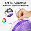 Picture of AMOLEN Silk PLA 3D Printer Filament, Shiny Silk Purple PLA Filament 1.75mm, 3D Printing PLA Filament for Most FDM 3D Printer, 1kg Spool(2.2lbs)