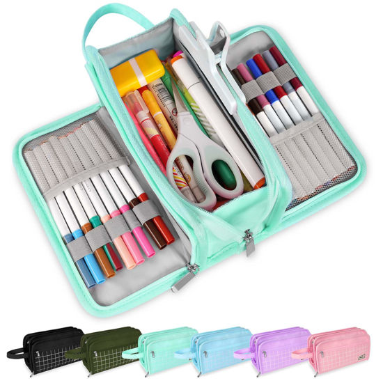 Wide-Open Stationery Pencil Case , Pen Pencil Pouch with Zipper for School  College & Office 