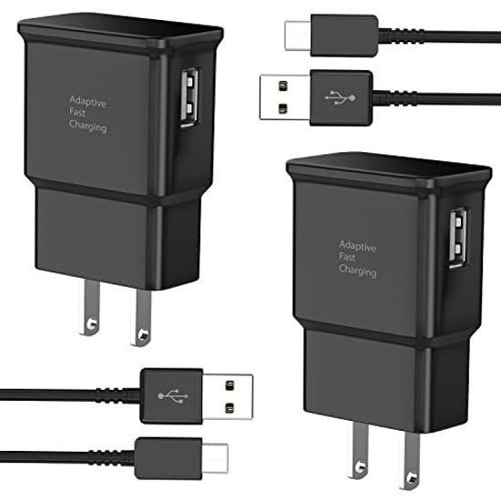 Picture of Type C Fast Charger Kit with USB C Android Charger Phone Charging Cable 6.6ft for Samsung Galaxy S8/S9/S10/S10E/ S20/S20 Plus/S21/S21 Ultra/S22/S22 Plus/S22 Ultra/Note 8/Note 9/Note 10/Note 20 2-Pack