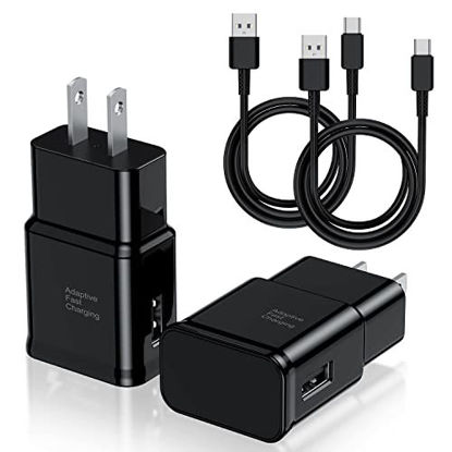 Picture of Type C Charger Fast Charging, 2 Pack USB C Android Phone Wall Charger Block & 6ft Charge Cable Cord, for Samsung Galaxy S8 / S9 / S10 Plus Active S10e, S20 / S21 Ultra Plus, Note 8 9 10, Pixel 3 etc