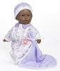 Picture of JC Toys La Baby Boutique African American 11 inch Small Soft Body Baby Doll dressed in Purple for Children 12 Months and older