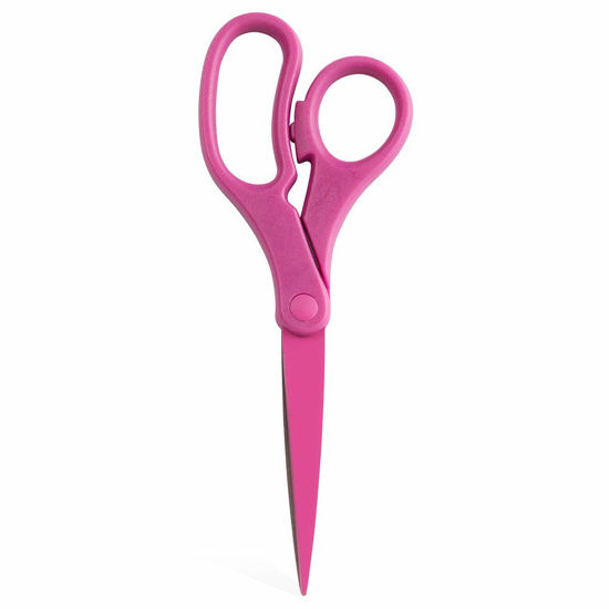 Picture of JAM PAPER Multi-Purpose Precision Scissors - 8 Inch - Fuchsia Pink - Ergonomic Handle & Stainless Steel Blades - Sold Individually