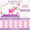 Picture of WERNNSAI Pin The Tail on The Dinosaur Game - Dino Theme Party Games for Girls Kids 21" x 28 " Dinosaur Poster 24 Pcs Pink Tails Watercolor Dinosaur Birthday Party Supplies