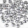 Picture of beadsland Flat Back Crystal Rhinestones Round Gems for Nail Art and Craft Glue Fix,Silver Hematite (1.3-1.4mm) SS3/1440pcs