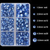 Picture of 4000Pcs Mixed Size Hot Fix Round Crystals Gems Glass Stones Hotfix Flat Back Rhinestones (Light Blue)