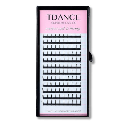 Picture of TDANCE Premade Spikes Eyelash Extension Supplies Thickness 0.07 C Curl 12mm Matte Black Eyelash Extensions Spikes Fans(Spikes,C-0.07,12mm)