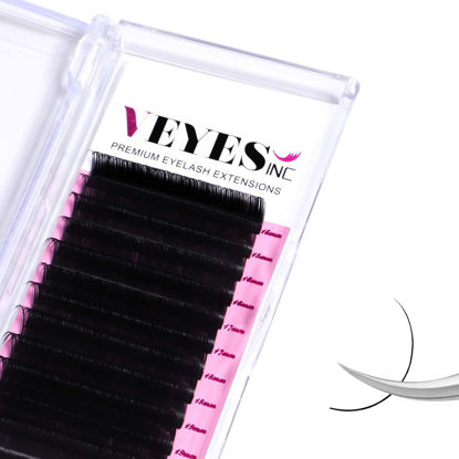 Picture of VEYES INC Eyelash Extension Supplies Classic Volume Lash Extensions Mixed Tray 0.03 D Curl 15-20mm, Premium Mink Silk Individual Lashes Soft Matte Black Salon Use.