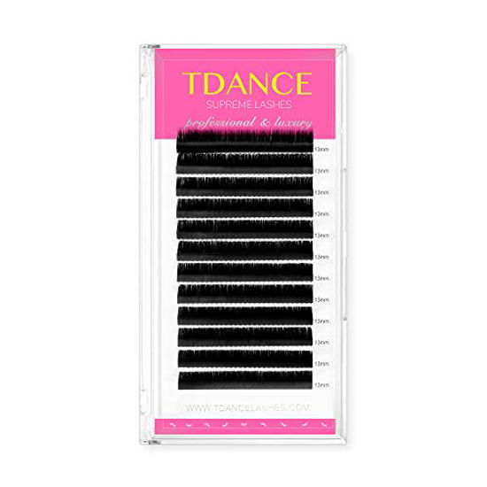 Picture of TDANCE Premium C Curl 19mm Semi Permanent Individual Eyelash Extensions 0.05mm Thickness False Mink Silk Volume Lashes Extensions Professional Salon Use(C,0.05,19mm)