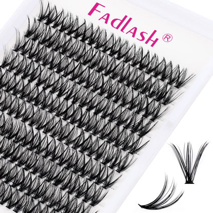 Picture of Lash Clusters 19mm Individual Lashes Cluster Black Volume Eyelash Clusters Long Individual Lash Extensions D Curl Cluster Lashes DIY Eyelash Extension (40D-0.07D, 19mm)