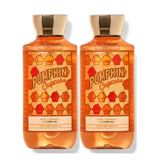 Picture of Bath & Body Works Pumpkin Cupcake Shower Gel Gift Sets 10 Oz 2 Pack (Pumpkin Cupcake) 20 Fl Oz