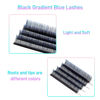 Picture of VAVALASH Ombre Colored Lash Extension 0.07 Thickness DD Curl Black Gradient Blue Individual Premium Eyelash Extensions Volume Lash Extension (Black Gradient Blue 0.07 DD, 8-15mm)