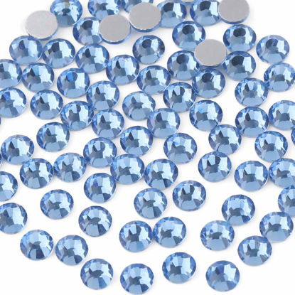 Picture of Beadsland 2880pcs Flat Back Crystal Rhinestones Round Gems for Nail Art and Craft Glue Fix,Light Blue,SS4,1.5-1.7mm